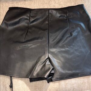 Black Leather Women's Shorts